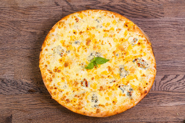 Four cheese pizza