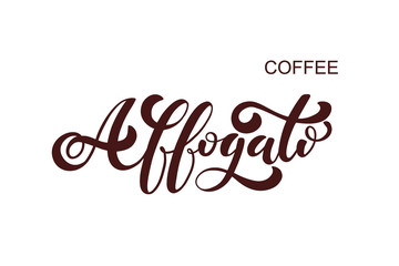 Coffee Affogato logo. Types of coffee.
