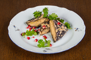 Stuffed eggplant with herbs