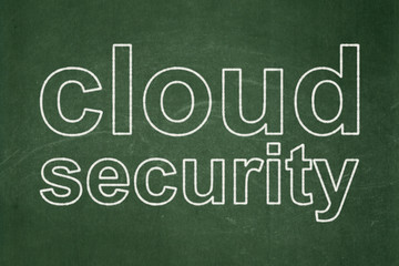 Obraz premium Privacy concept: text Cloud Security on Green chalkboard background