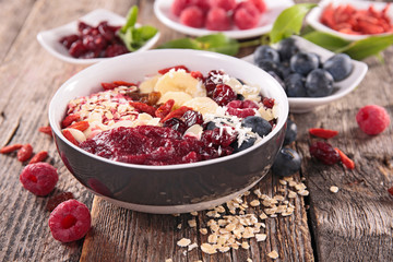 smoothie bowl and fruits