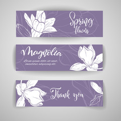 Sketch linear magnolia blossom.