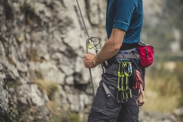 Keuken foto achterwand Alpinisme Mountaineers Preparing For Climbing