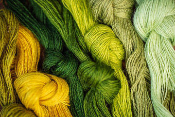 Multicolor threads for embroidery cross-stitch, mulina.