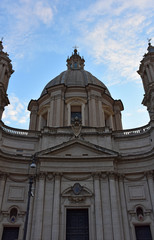 Fototapeta na wymiar Rome, piazza Navona, facade of the church of S.Agnese completed in 1672.