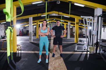 portrait of athletes at cross fitness gym