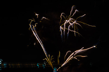 Bright bursts of fireworks