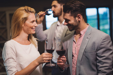 Wine tasting event, degustation by oenologists