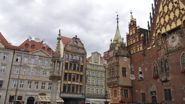 Wroclaw Poland beautiful city center square buildings architecture panorama