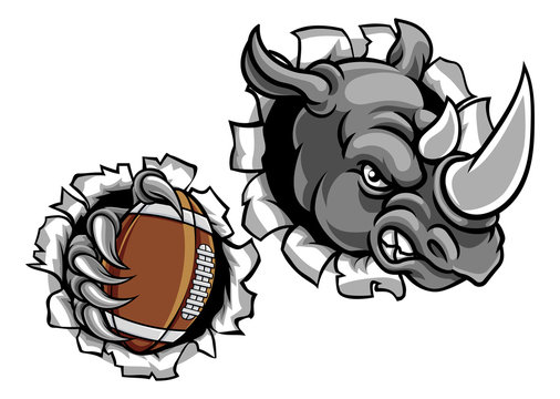 Rhino American Football Ball Breaking Background