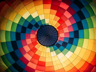 Foto op Canvas Abstracte achtergrond, binnen kleurrijke hete luchtballon © DedMityay