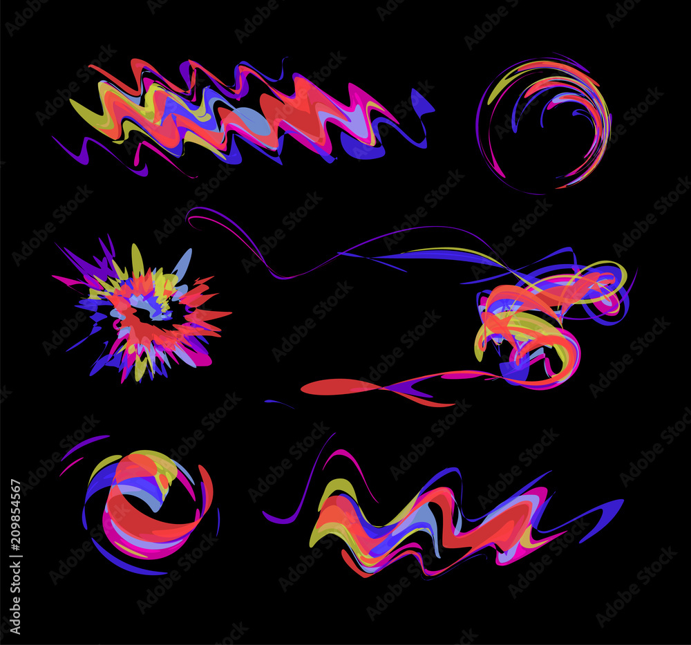 Poster abstract brush paint, colorful dynamic design. dynamic waves art, modern flow effect. vector illustr