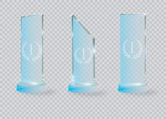 Glass Trophy Award. Vector illustration