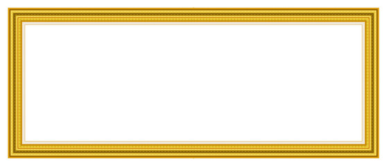 Obraz premium Gold picture frame isolated on white background with clipping path