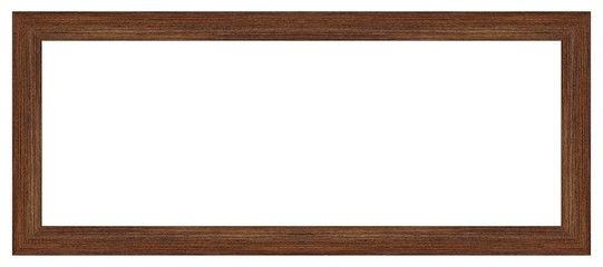 Wooden picture frame isolated on white background with clipping path