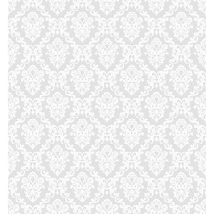 Seamless grey background with white pattern in baroque style. Vector retro illustration. Ideal for printing on fabric or paper.