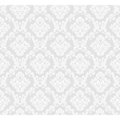 Deurstickers Seamless grey background with white pattern in baroque style. Vector retro illustration. Ideal for printing on fabric or paper for wallpapers, textile, wrapping. © bulbbright