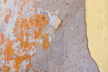 Old Cracked Weathered Shabby Plastered Peeled Wall Background