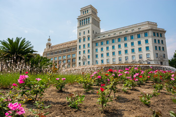 Editorial. May, 2018. Center of Barcelona, Plaza Catalunya, Spain.