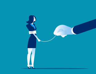 Power of business. Vector illustration competition business concept. Trapped, Problem, Risk, Boss, Flat business cartoon.