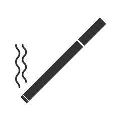 Burning cigarette glyph icon