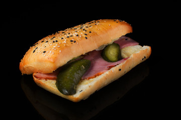 Hotdog on a dark background