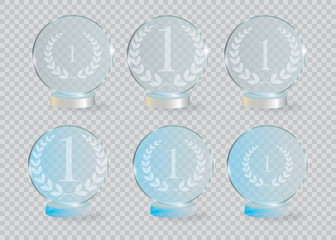 Glass Trophy Award. Vector illustration