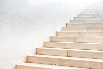 Fotobehang Trappen Marmeren trap met trappen in abstracte luxe architectuur