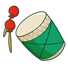 Funny and cute Ramadan or Eid Al-Fitr drum, it's called "Bedug" in Bahasa Indonesia - Vector.