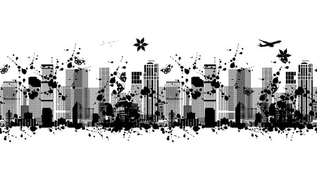 Metropolis silhouette, seamless pattern for your design