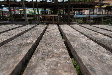 Fototapeta na wymiar wooden table in the market