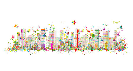 Obraz premium Colorful metropolis, abstract background for your design
