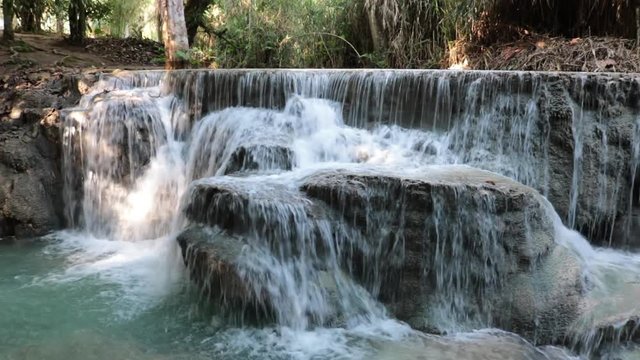 Water Falling at Kuang Si Falls