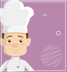 Cartoon Chef  Flat Vector Illustration Design