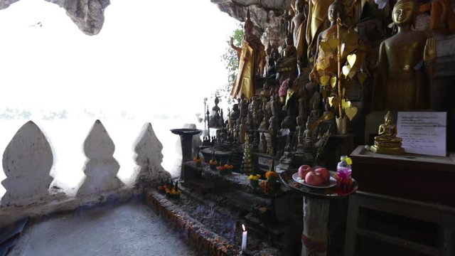Standing Buddha Statues in the Pak Ou Caves 2