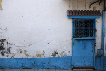 Old building with interesting blue door