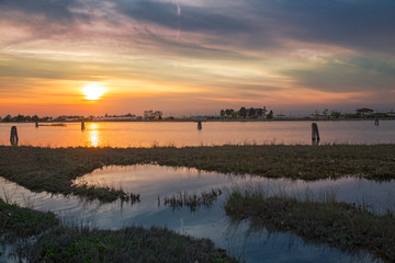 Venetian Lagoon at sunset