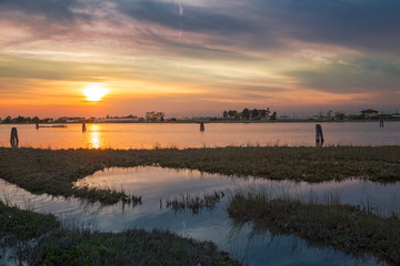 Fototapeta na wymiar Venetian Lagoon at sunset