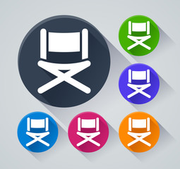 chair circle icons with shadow