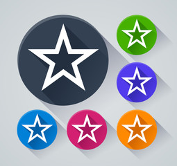 star circle icons with shadow