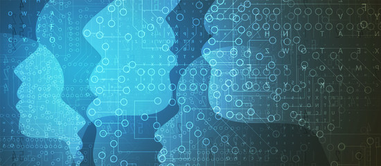 Artificial intelligence. Technology web background. Virtual concept