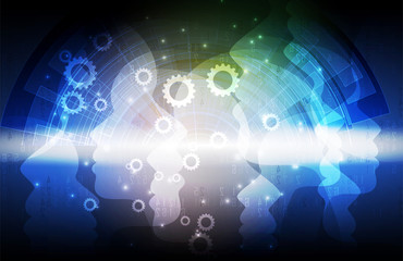 Artificial intelligence. Technology web background. Virtual concept