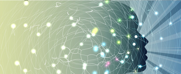 Artificial intelligence. Technology web background. Virtual concept