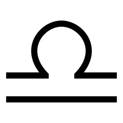 Libra symbol zodiac icon black color illustration flat style simple image