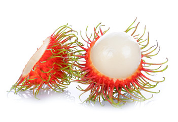 Rambutan on white background