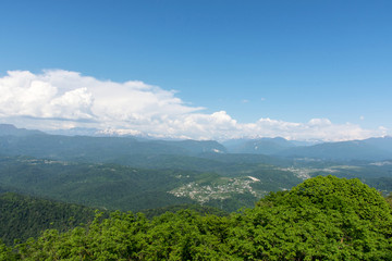 Fototapeta na wymiar View from the observation deck of mount Ahun Sochi