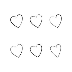 Heart black sillouette set