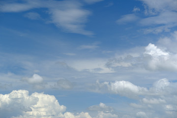 clouds fluffy in blue sky