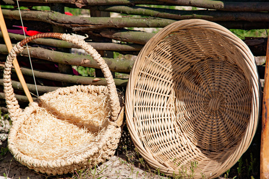 basket of wicker from the bark of a tree