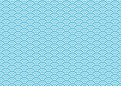 シームレスな和柄パターン 青海波 Stock ベクター Adobe Stock